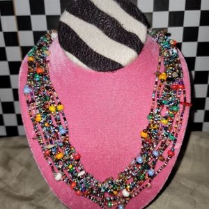 12 strand Guatemalan hand made necklace and earnings